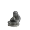 Décoration pour jardin aquatique coloris noir en pierre reconstituée figurine moine assis SEDA - 19 cm
