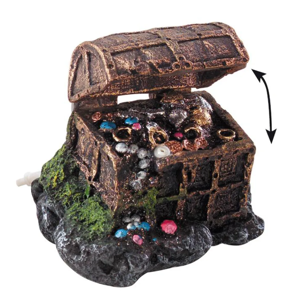 Décor d’aquarium coffre trésor marron Europet Aqua Della - 17,5 x 12,5 x 11 cm