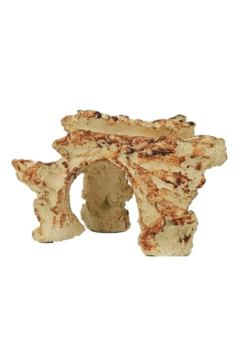 Décor pour aquarium céramique naturelle coloris beige 3 trous Tyrol