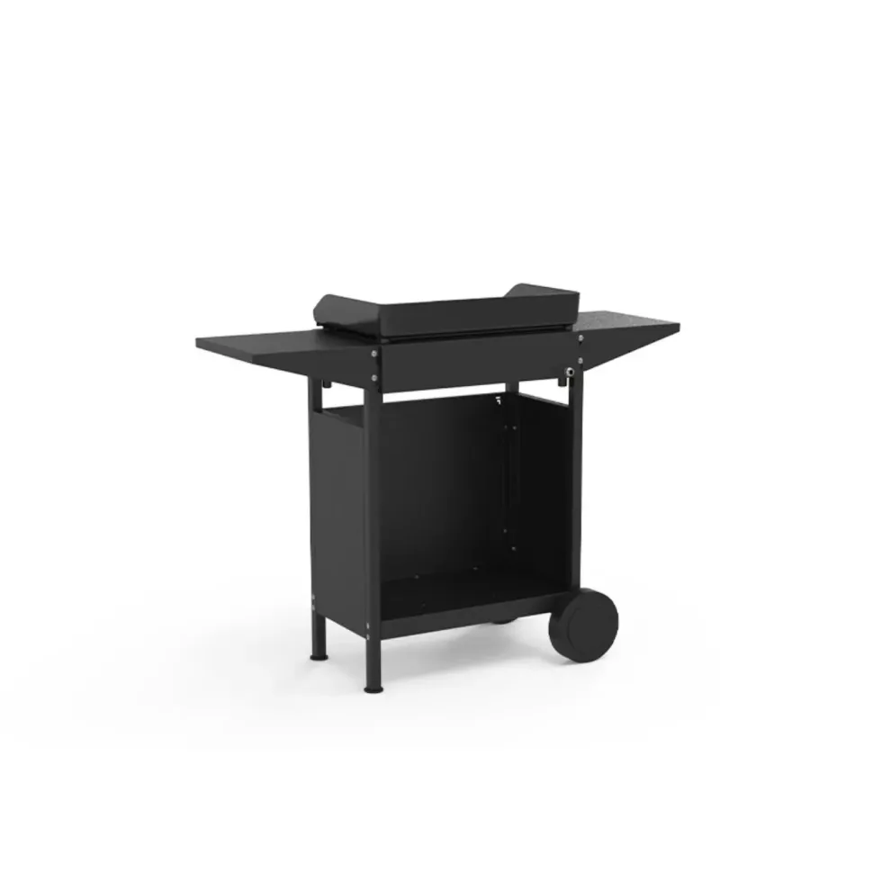 Desserte chariot pour plancha Origin fermé 60 coloris noir en acier Forge Adour Origin - 83,2 x 128,6 x 55,8 cm