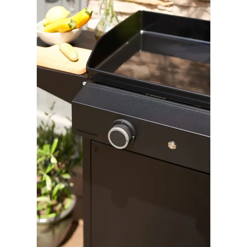 Desserte chariot pour plancha Origin fermé 60 coloris noir en acier Forge Adour Origin - 83,2 x 128,6 x 55,8 cm