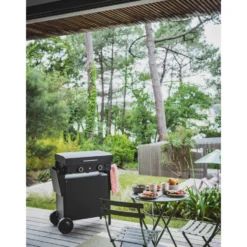 Desserte chariot pour plancha Origin fermé 60 coloris noir en acier Forge Adour Origin - 83,2 x 128,6 x 55,8 cm