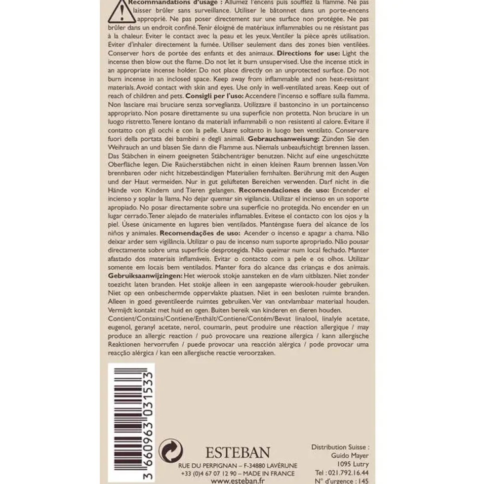 Encens indiens Cèdre Esteban - 20 bâtonnets