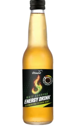 Energy Drink clémentine citron vert Bio en bouteille de verre Vitamont - 33 cl
