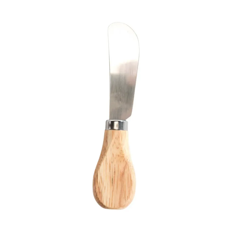 Ensemble de 5 petits couteaux à fromage en métal et bambou naturel - la boîte