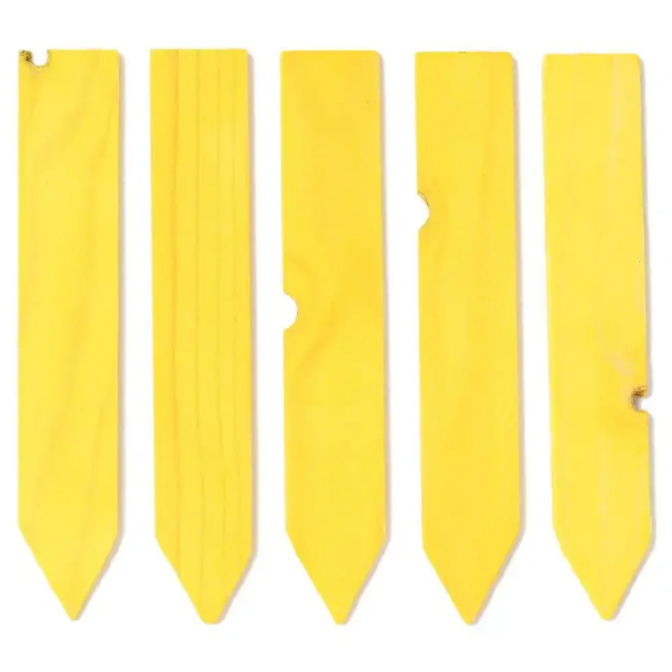 Etiquettes jaunes en bois à planter x5 - 15 cm