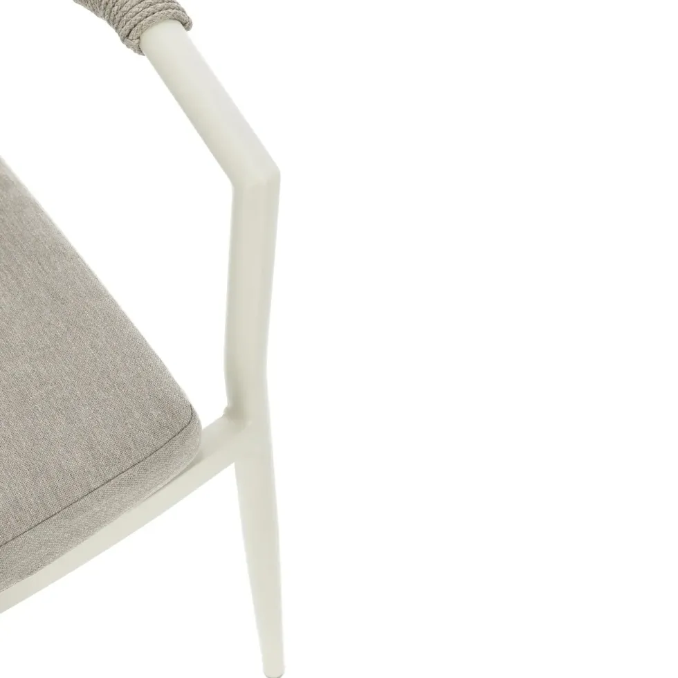 Fauteuil crème en aluminium et corde Bizzotto Millor - 57 x 61 x 78 cm