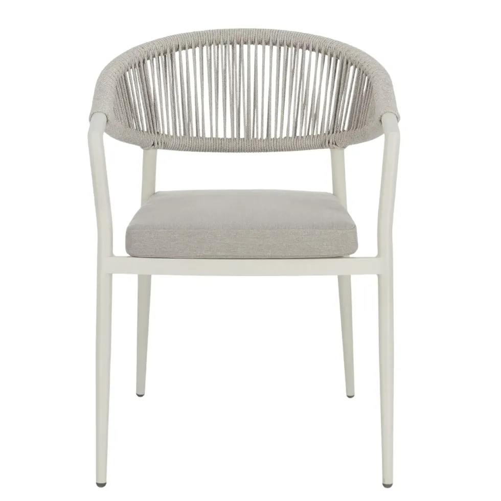 Fauteuil crème en aluminium et corde Bizzotto Millor - 57 x 61 x 78 cm