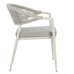 Fauteuil crème en aluminium et corde Bizzotto Millor - 57 x 61 x 78 cm