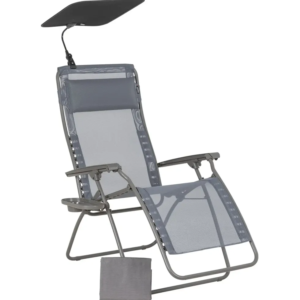 Fauteuil de relaxation de jardin Relax Zen édition silex Velio® coloris gris Lafuma - 68 x 88 x 115 cm