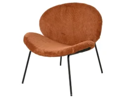 Fauteuil d'intérieur marron en velours cÃ´telé - 72 x 67,5 x 73,5 cm