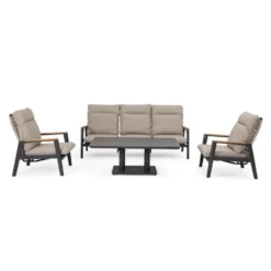 Fauteuil inclinable en aluminium anthracide Miguel Pélican