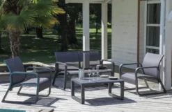 Fauteuil lounge aluminium gris, PROLOISIRS quenza ii - graphite