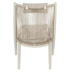 Fauteuil lounge sable en aluminium et corde Bizzotto Aloha - 66 x 84 x 98 cm