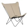 Fauteuil pliable en tube acier et toile Moka Lafuma Pop up XL BeComfort - 91 x 83 x 87 cm