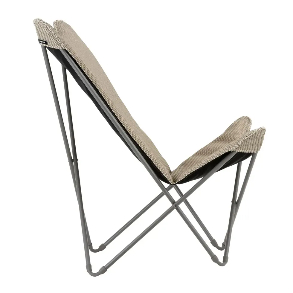 Fauteuil pliable en tube acier et toile Moka Lafuma Pop up XL BeComfort - 91 x 83 x 87 cm