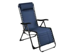 Fauteuil relax basculant en graphite chiné bleu - PROLOISIRS Neo