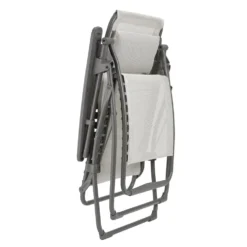 Fauteuil relax en tube acier titane et toile Batyline Seigle II Lafuma Futura - 71 x 83 x 113 cm