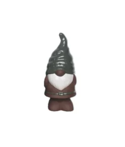 Figurine de gnome en faïence émaillée verte Pot&Déco - 13,5 x 13 x 31 cm