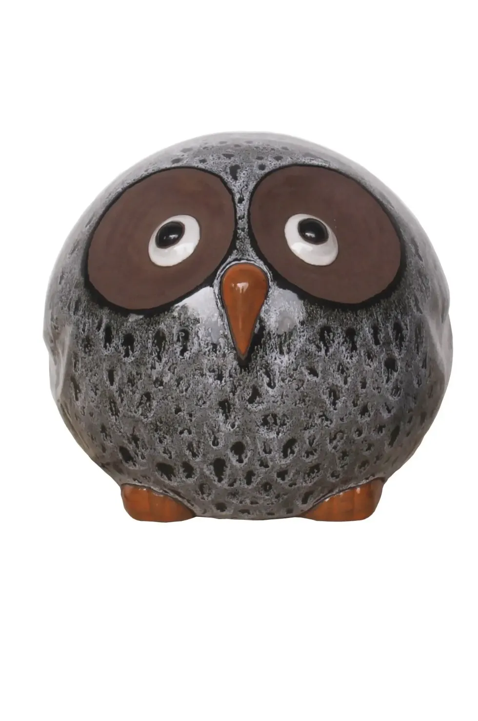 Figurine hibou en céramique coloris gris Pot&Déco Bubu - Ø 9,5 x H 8 cm