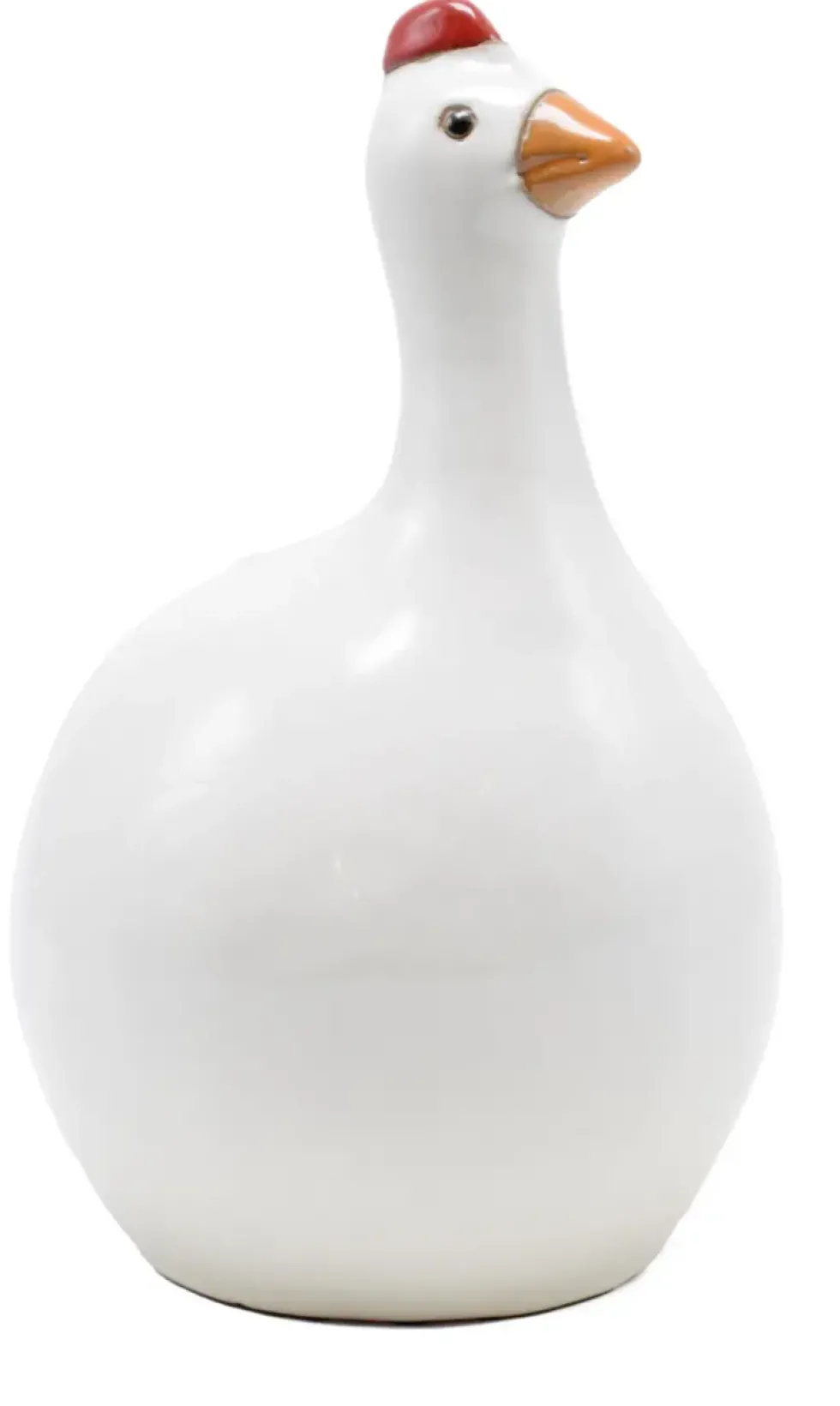 Figurine poule coloris blanc en céramique - 15,5 x 15,5 cm