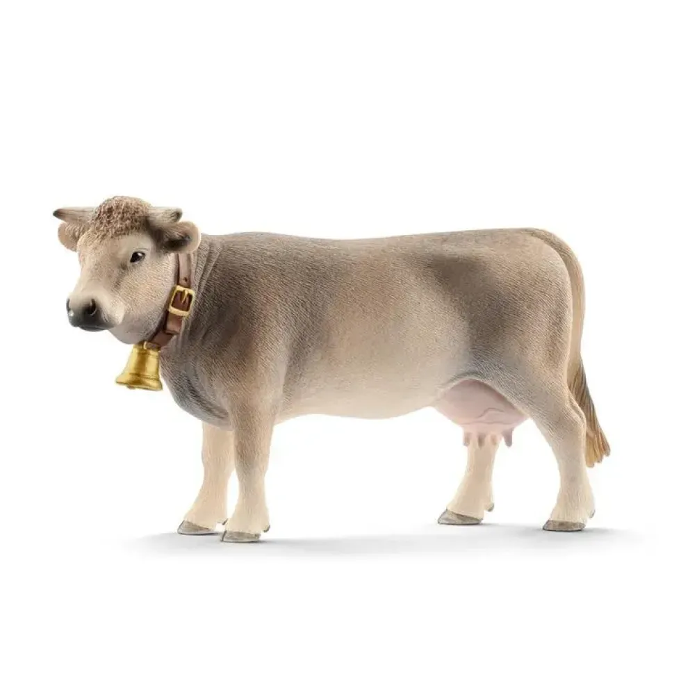 Figurine Vache Braunvieh Série Animaux de la ferme 13x3,8x7,8 cm