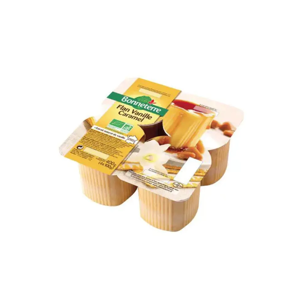 Flan vanille caramel Bonneterre en pot 4 x 100 g