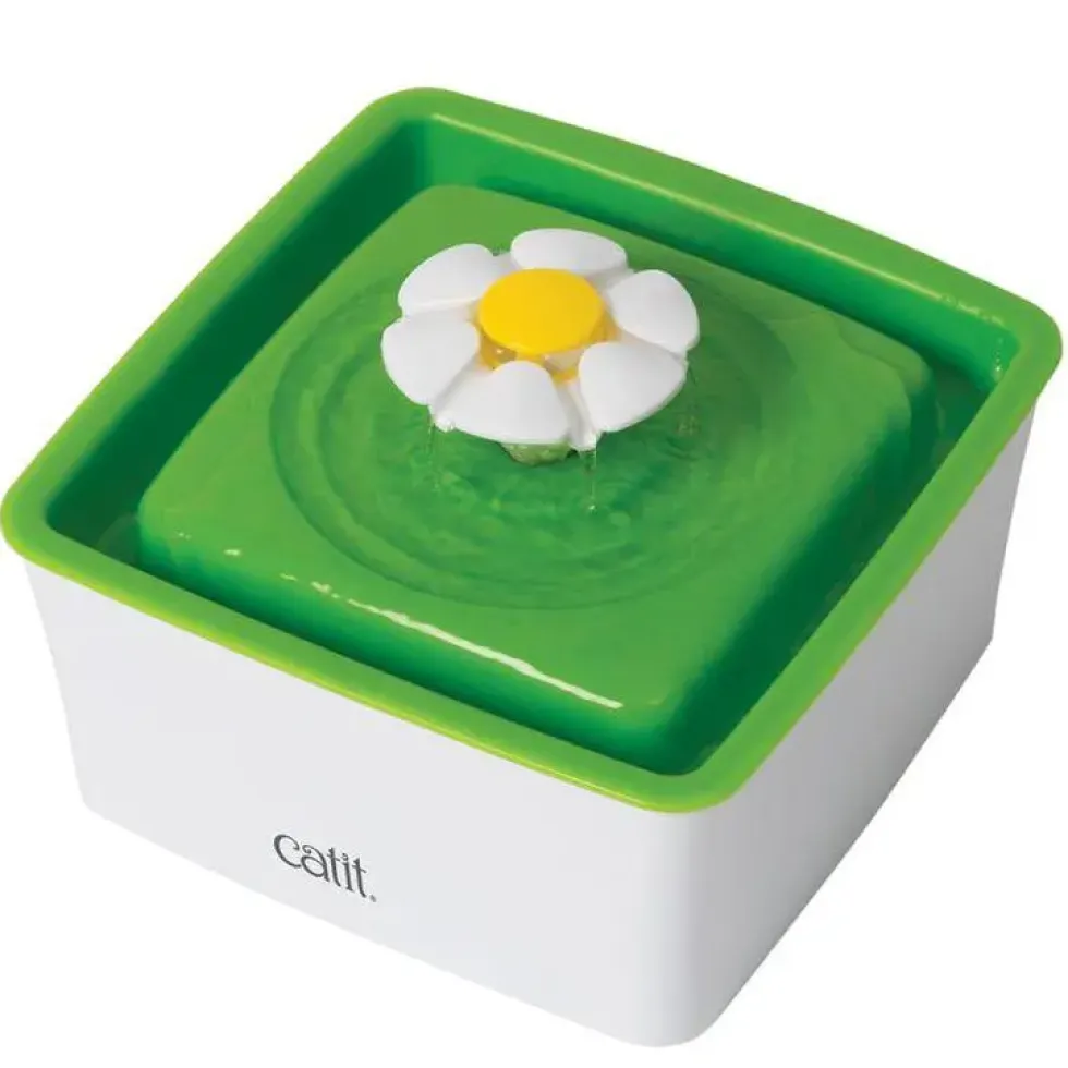 Fontaine à eau pour chat blanche et verte Flower Mini 2.0 Catit - 1,5 L