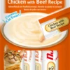Friandise en crème pour chat poulet et bœuf Inaba Ciao Churu - 4 x 14 g