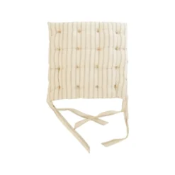 Galette de chaise carrée en coton kaki Isabeau - 40 x 40 cm