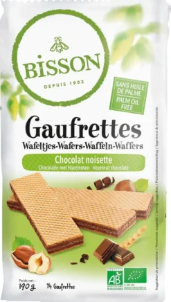 Gaufrettes chocolat noisette bio Bisson - 200 g
