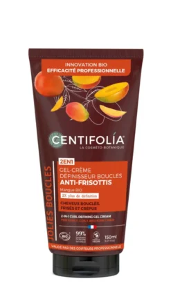 Gel-crème définisseur de boucles anti-frisottis 2 en1 bio Centifolia - 150 ml