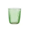 Gobelet décor côtelé coloris vert en verre - 9 x 8 cm