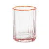 Gobelet en verre rose Fleur - Ø 7,9 x H 9,9 cm