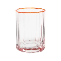 Gobelet en verre rose Fleur - Ø 7,9 x H 9,9 cm