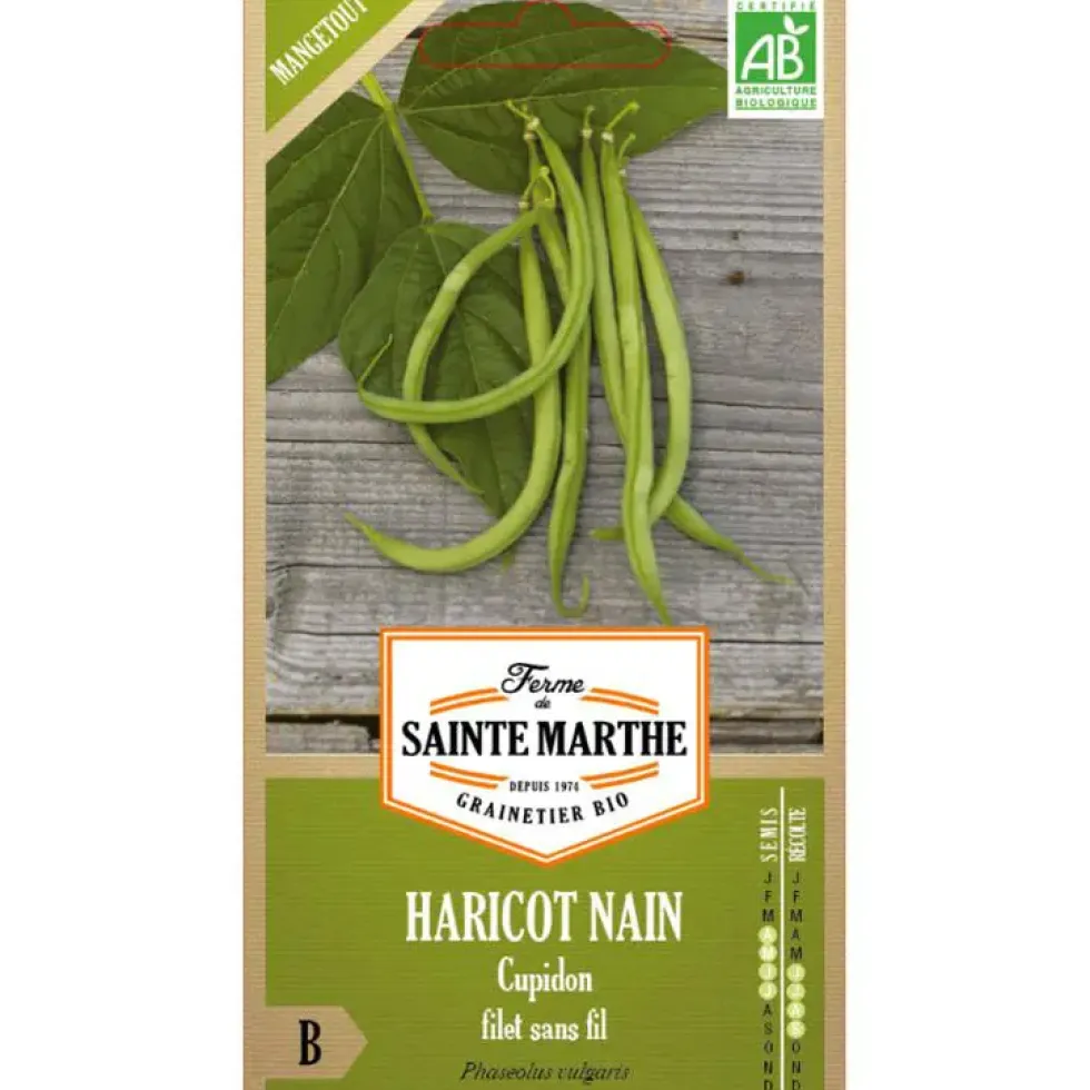 Graines de Haricot nain Cupidon bio Ferme de Sainte Marthe - graines à semer