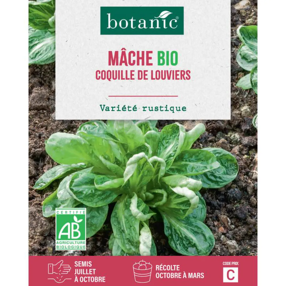Graines de mâche coquille de Louviers bio botanic® - graines à semer