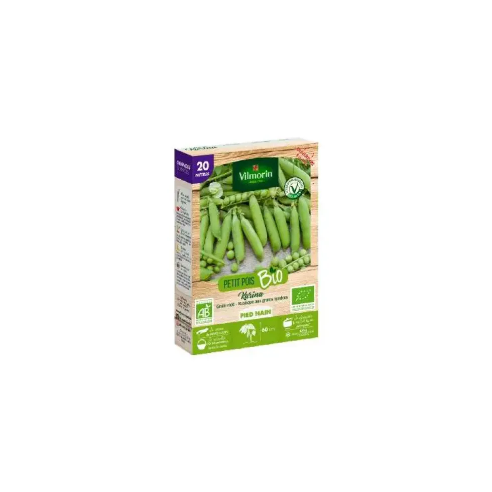Graines de Pois nain vert ride Karina bio Vilmorin - graines à semer
