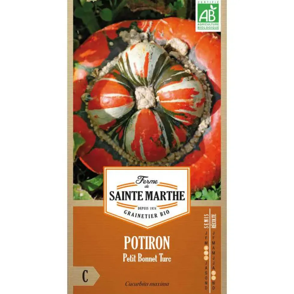 Graines de potiron petit bonnet turc bio Ferme de Sainte Marthe - graines à semer