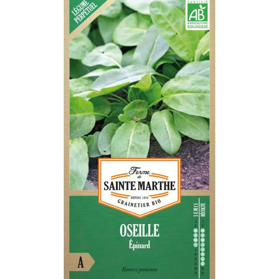 Graines d'oseille épinard bio Ferme de Sainte Marthe - graines à semer