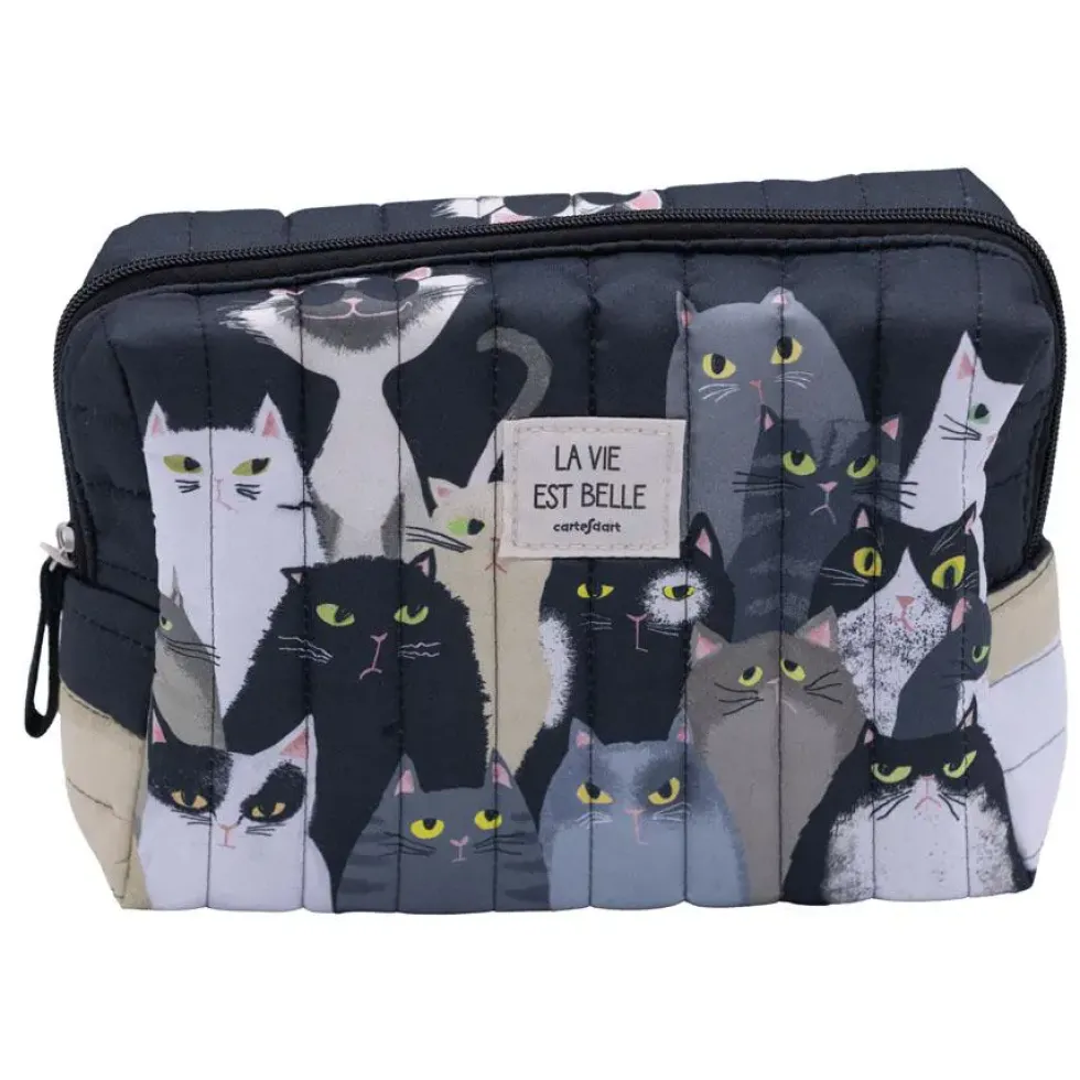 Grande trousse matelassée Cartesdart Photo matous - 24 x 17 cm