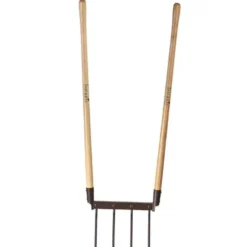 Grelinette à 4 dents métal marron et manche bois botanic® - 130 cm