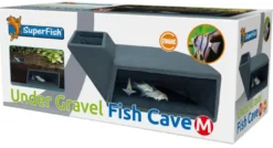 Grotte de poisson sous-gravier pour aquarium coloris marron SuperFish - 22 x 9,5 x 95 cm
