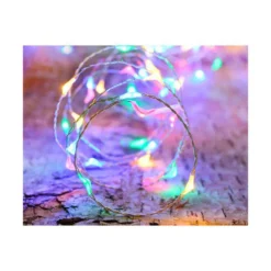 Guirlande solaire batterie remplaçable micro 100 LED coloris multicolore Blachere - 10 m