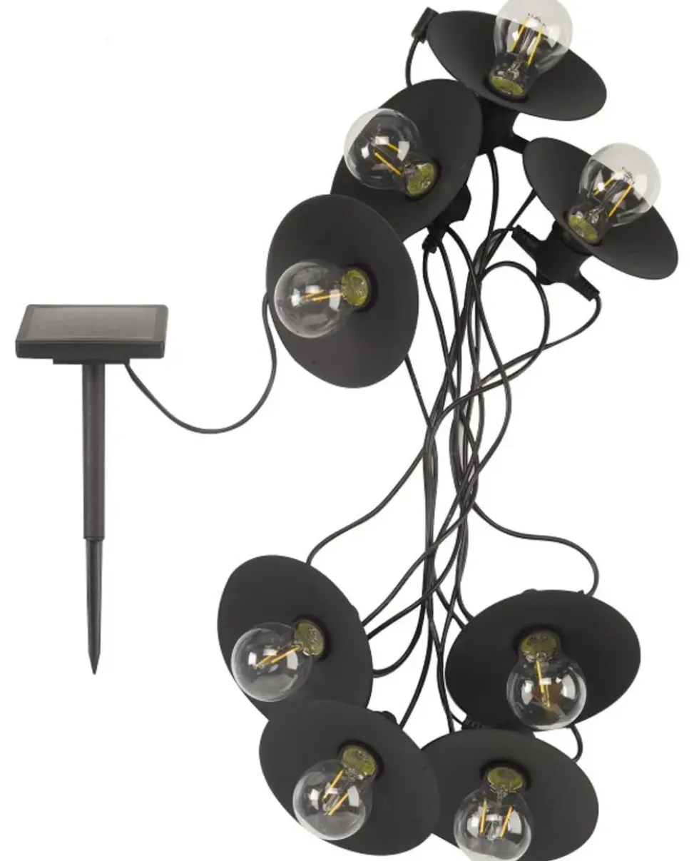 Guirlande solaire Vivo coloris noir effet blanc froid en plastique et verre Smartgarden - 5,6 m