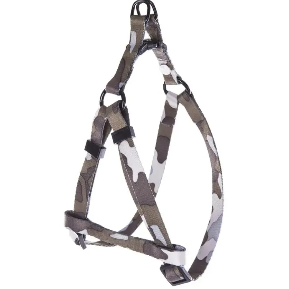 Harnais baudrier pour chat camouflage gris 20/35x1 cm