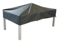 Housse de table coloris gris en polyester - 220 x 110 cm