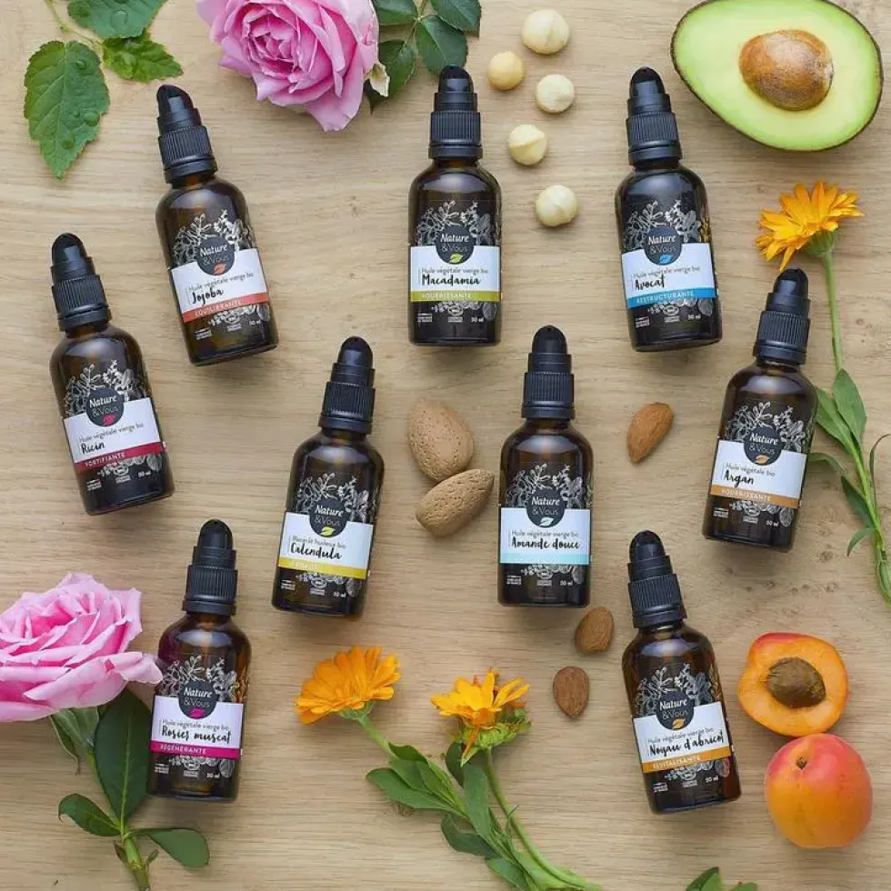 Huile végétale vierge bio Ricin Nature & Vous certifiée COSMOS ORGANIC par Cosmécert selon le référentiel COSMOS - 50 ml