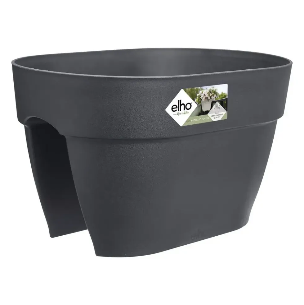 Jardinière flower bridge en plastique recyclé Elho Viba Campana - 22 x 26 x 39 cm Anthracite