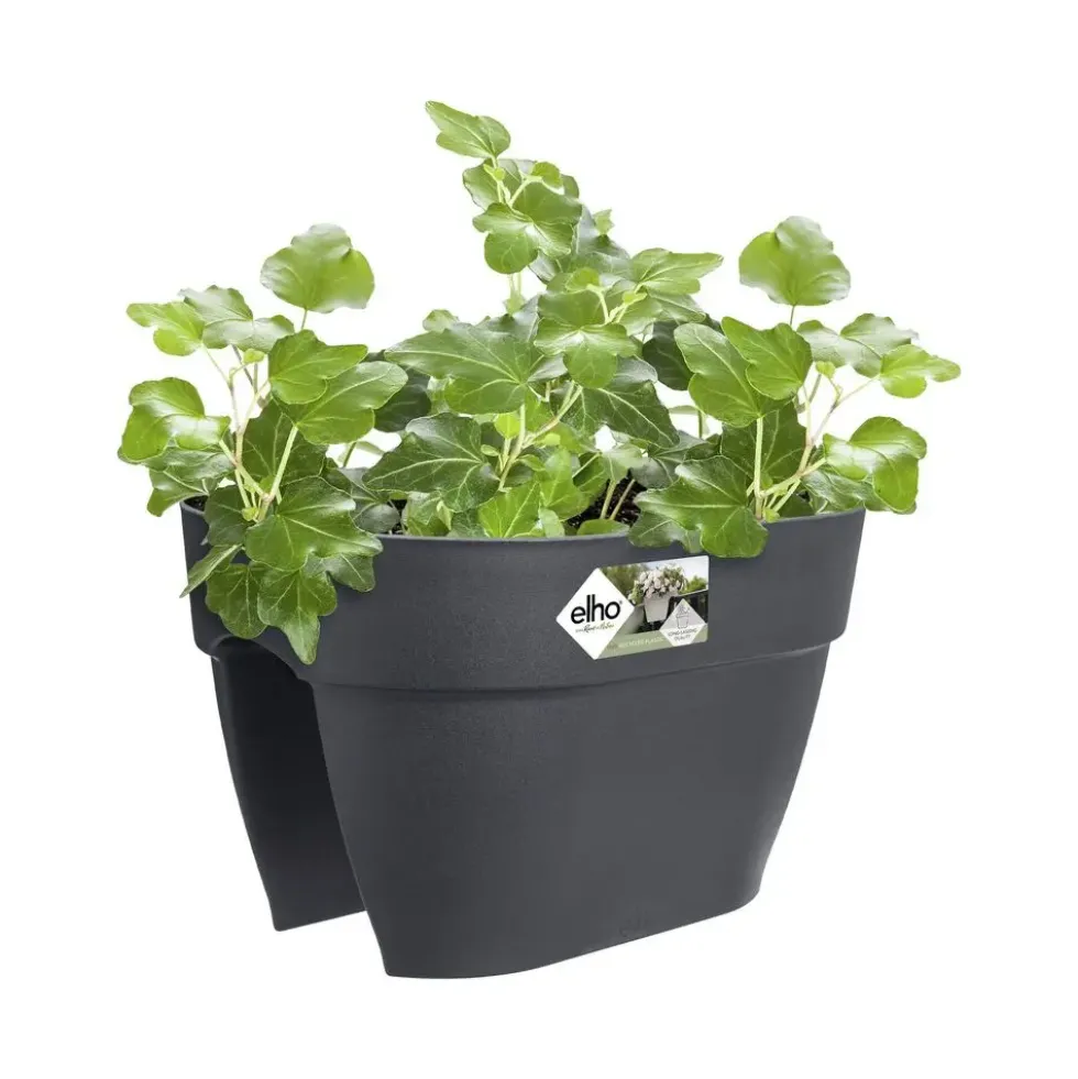 Jardinière flower bridge en plastique recyclé Elho Viba Campana - 22 x 26 x 39 cm Anthracite